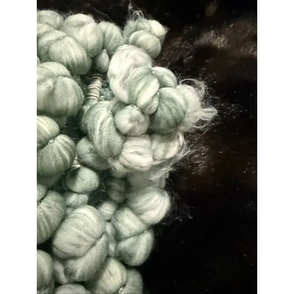 UGG Arielle Hug Pillow minty green blue lumbar yarn tufted